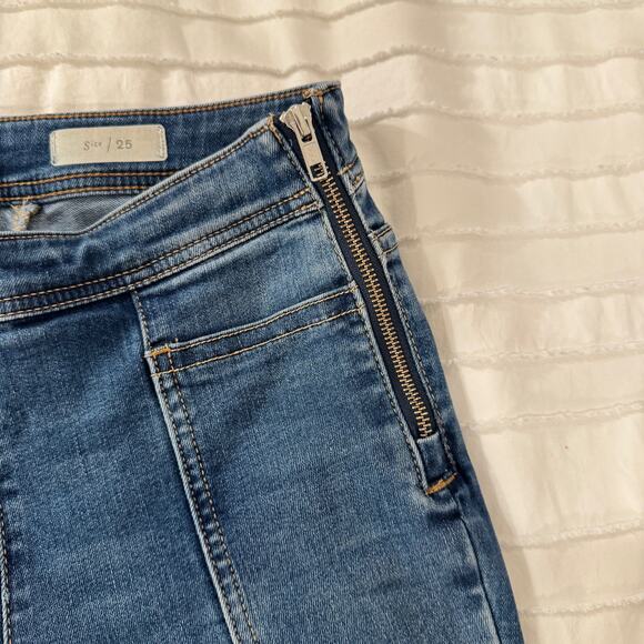Anthropologie Pilcro High Rise Cropped Bootcut Jeans Women's 25 Patchwork - Picture 13 of 16